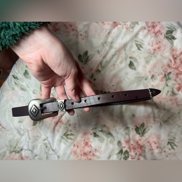 American Eagle Size M/L Women’s Genuine Cow Leather Belt Brown Western Boho - Picture 2 of 5